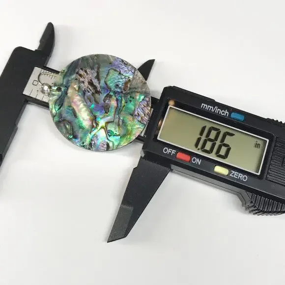 Vintage MOP Mother of Pearl Abalone Shell Round Disc Hook Earrings Oversized - Picture 3 of 9